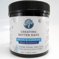 Creating Better Days Delta 8 Gummies - Blue Raspberry Flavor- 750mg Total 25mg Delta 8 per Gummy (20 servings)